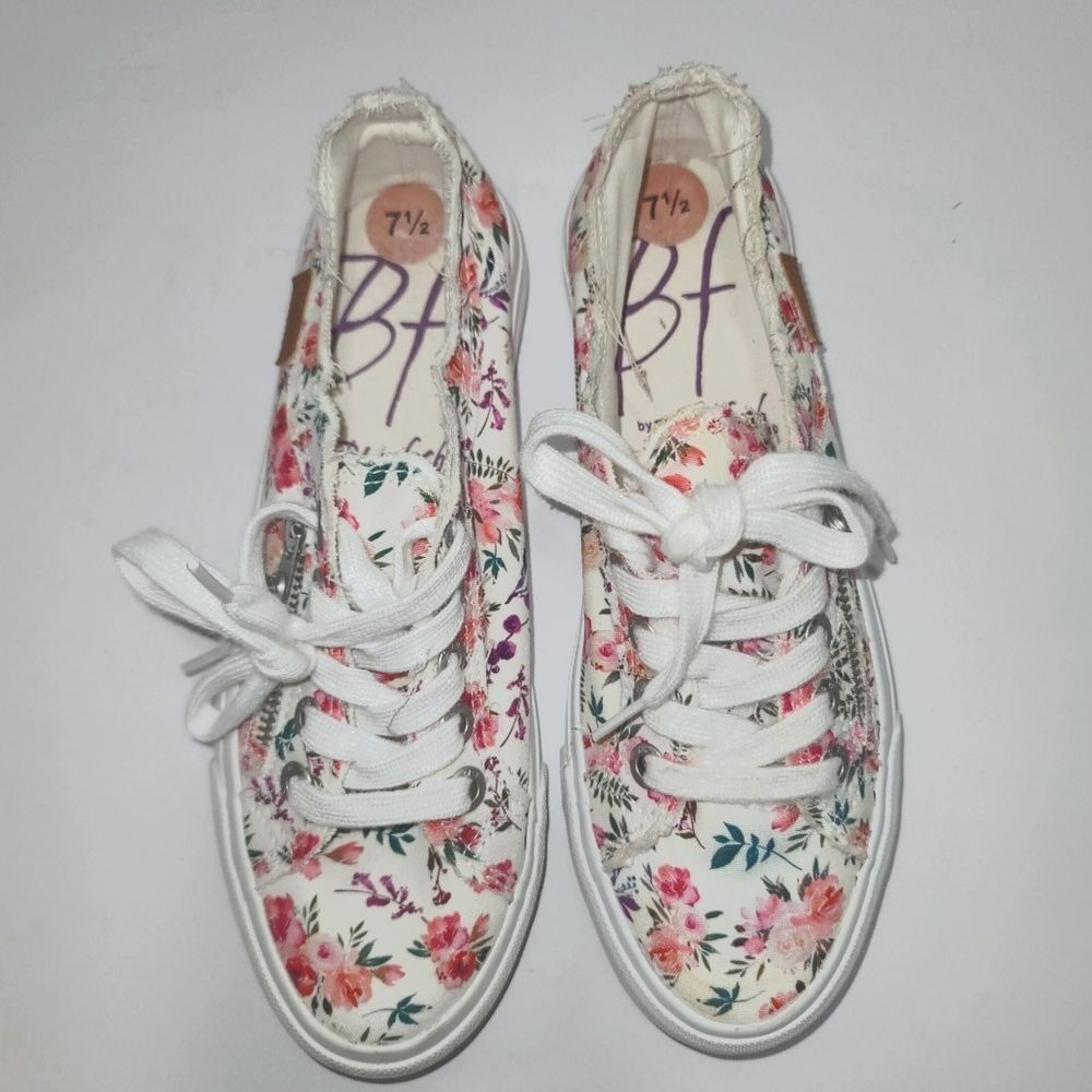 Blowfish Malibu Maggi Lace Up Surfer Sneakers Shoes Women's  7.5 Floral Low Top